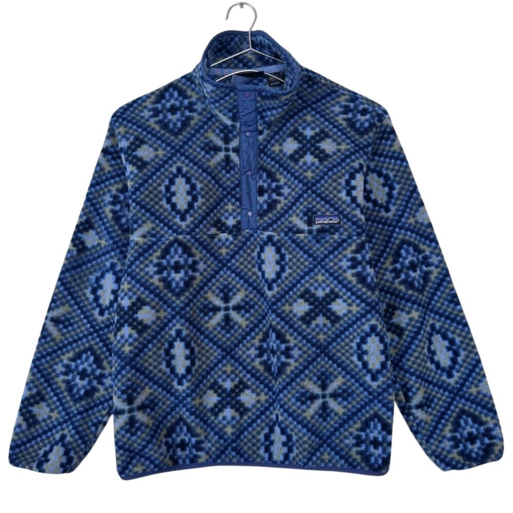 VTG 90's Patagonia Synchilla Fleece Snap T Pullover Mens Size Medium Mosaic